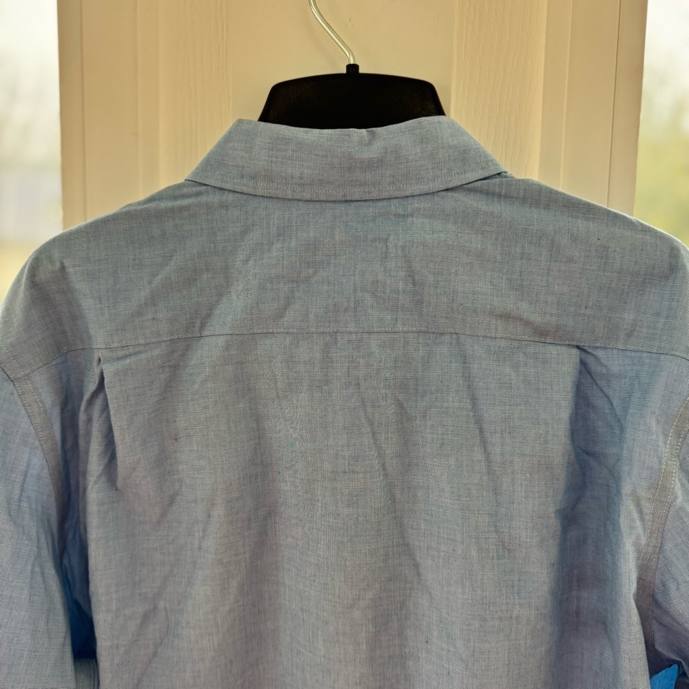 George Men’s Blue Long Sleeve Poplin Shirt Wrinkle Resistant Size Large 42-44 - Picture 5 of 8